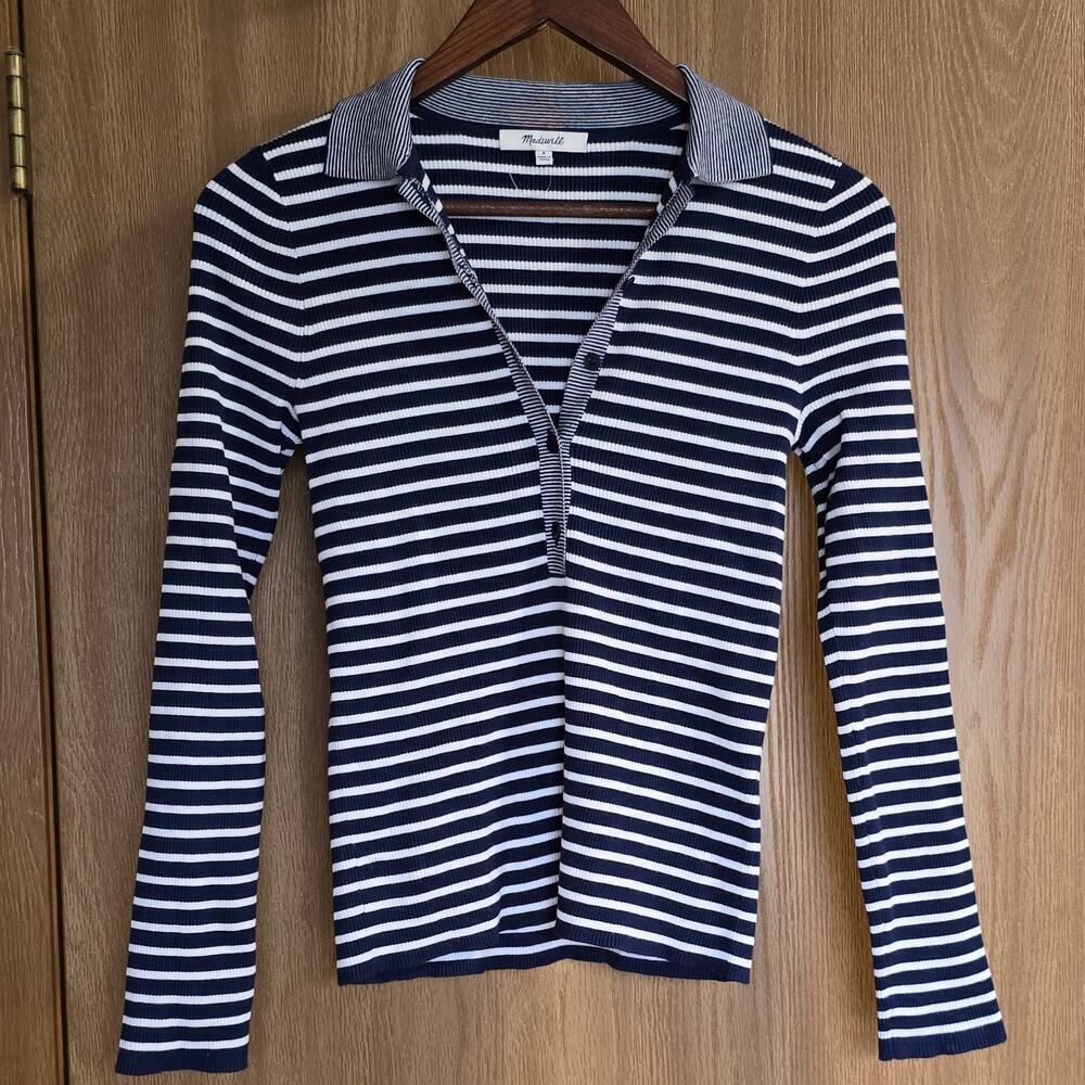 Madewell The Signature Knit Polo Sweater Top - Picture 2 of 12